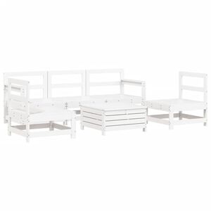 vidaXL Juego de sof&aacute;s de jard&iacute;n 6 piezas madera maciza pino blanco
