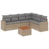 vidaXL Set sof&aacute;s de jard&iacute;n 7 piezas y cojines rat&aacute;n sint&eacute;tico beige
