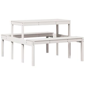 vidaXL Mesa de p&iacute;cnic madera maciza de pino blanco 110x134x75 cm