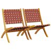 vidaXL Sillas plegables (2 unidades) de madera maciza de acacia roja y tela.