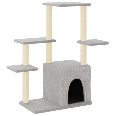 vidaXL Rascador para gatos con postes de sisal gris claro 97,5 cm