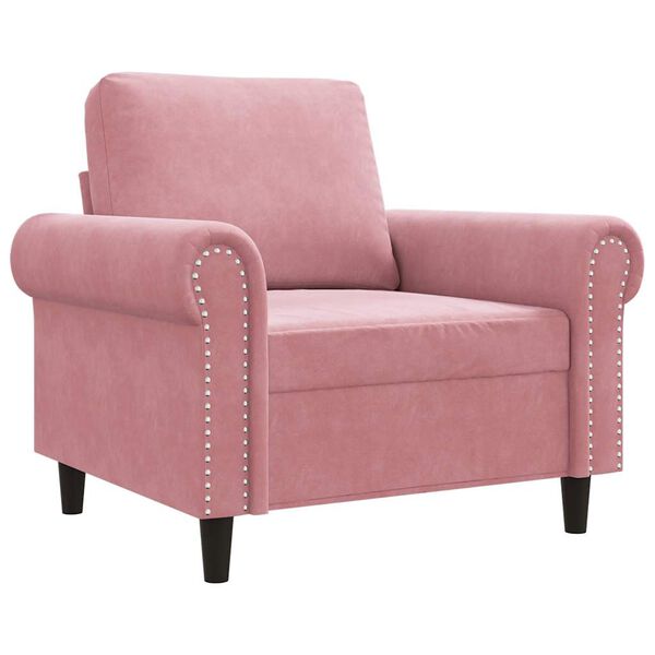 vidaXL Sill&oacute;n de terciopelo rosa 60 cm