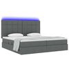 vidaXL Cama con almacenamiento y LED Gris oscuro 200 x 200 cm
