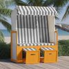 vidaXL Silla playa Strandkorb dosel rat&aacute;n sint&eacute;tico madera blanco gris