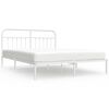 vidaXL Estructura cama sin colch&oacute;n con cabecero metal blanco 160x200cm