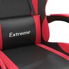vidaXL Silla gaming giratoria y reposapiés cuero sintético negro rojo