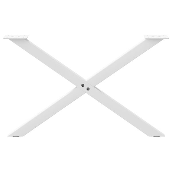 vidaXL Patas para mesa de centro en forma de X (2 unidades), color blanco, 70 x (42-43) cm, acero