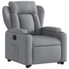 vidaXL Sill&oacute;n reclinable elevable de tela gris claro