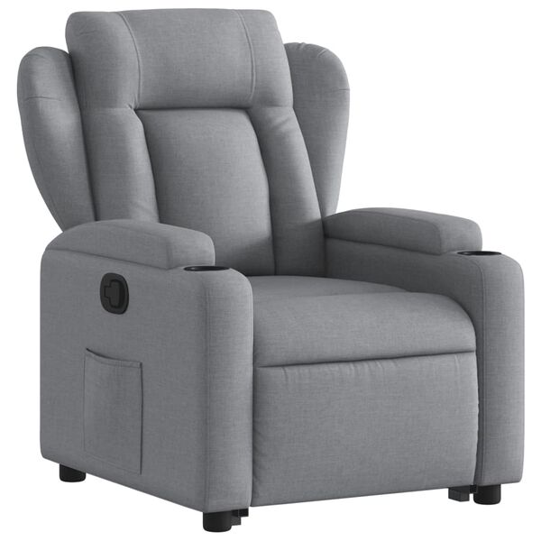 vidaXL Sill&oacute;n reclinable elevable de tela gris claro