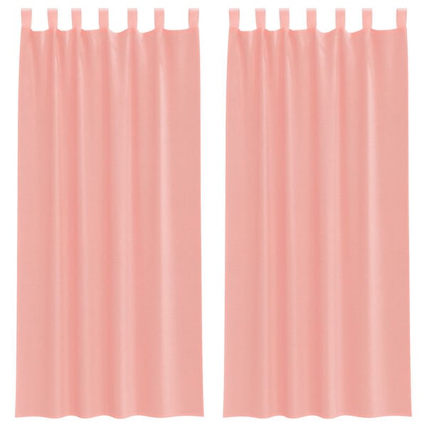 vidaXL Cortinas de gasa con trabillas 2 uds rosa 140x225 cm