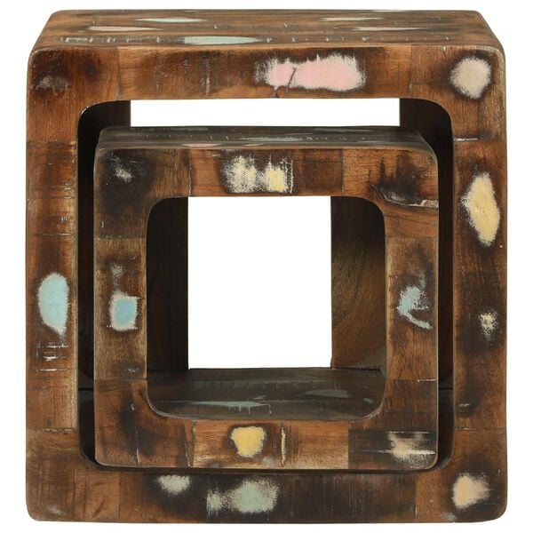 vidaXL Unidades de TV 2 pcs Multicolor Madera s&oacute;lida recuperada