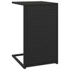 vidaXL Mesa en forma de C rat&aacute;n sint&eacute;tico negro 40x35x60 cm