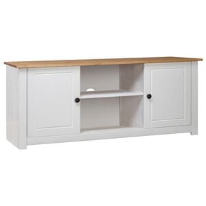 vidaXL Mueble para TV madera de pino estilo Panam&aacute; blanco 120x40x50 cm