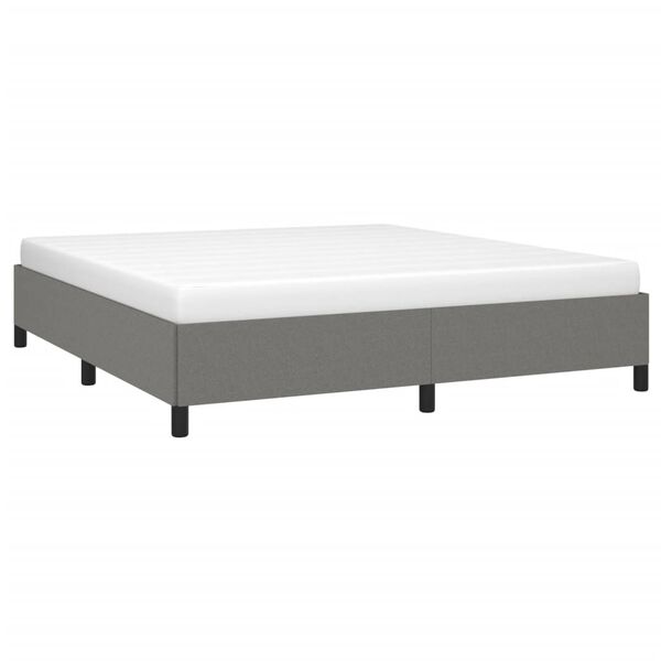 vidaXL Cama sin colch&oacute;n de tela gris oscuro 180x200 cm