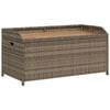 vidaXL Banco con almacenaje madera acacia rat&aacute;n PE gris 100x50x52 cm