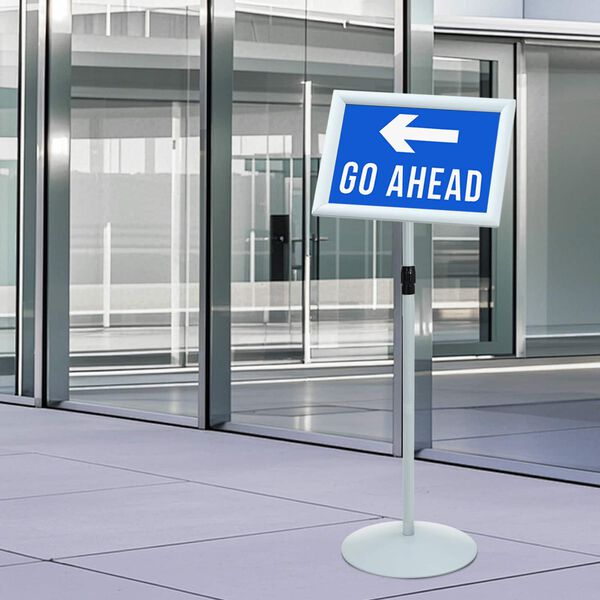 vidaXL Soporte de cartel pedestal Plateado 33 x 33 x 126 cm