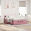 vidaXL Estructura cama otomana con colch&oacute;n terciopelo rosa 140x190 cm