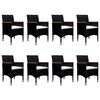 vidaXL Set de comedor de jardín 9 pzas ratán PE y madera acacia negro