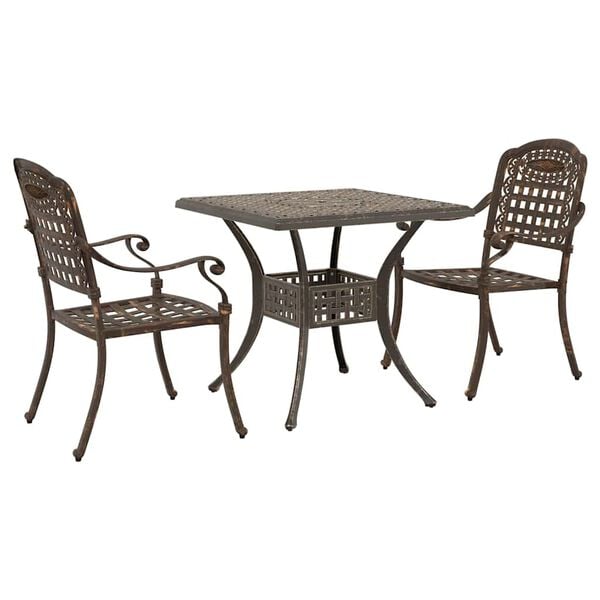 vidaXL Conjunto de mesa de jard&iacute;n 5 pcs Blanco Aluminio fundido