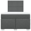 vidaXL Cama box spring con colch&oacute;n tela gris oscuro 120x190 cm