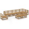 vidaXL Muebles de jard&iacute;n 9 piezas marr&oacute;n miel madera maciza de pino
