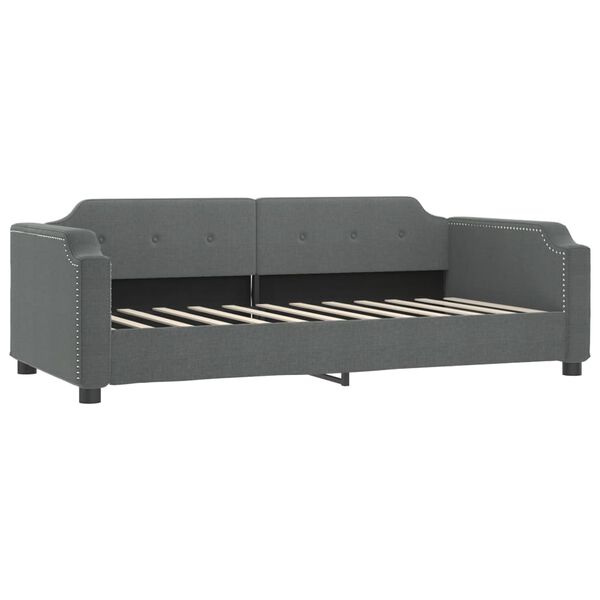 vidaXL Sof&aacute; cama nido con cajones tela gris oscuro 80x200 cm