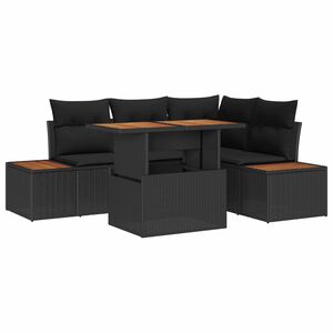 vidaXL Conjunto de sof&aacute;s de jard&iacute;n 5 uds. Negro y Marr&oacute;n