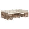 vidaXL Conjunto de sof&aacute;s de jard&iacute;n 10 uds. Beige y blanco crema