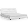 vidaXL Cama con colch&oacute;n Hvar cuero sint&eacute;tico blanco 180x200 cm