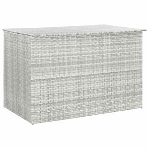 vidaXL Caja almacenaje jard&iacute;n rat&aacute;n sint&eacute;tico gris claro 150x100x100cm