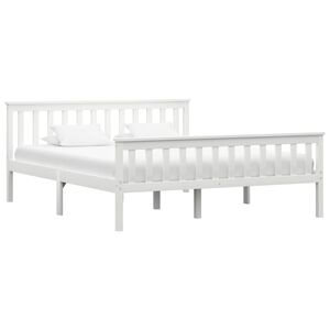 vidaXL Estructura de cama sin colch&oacute;n madera de pino blanco 160x200 cm