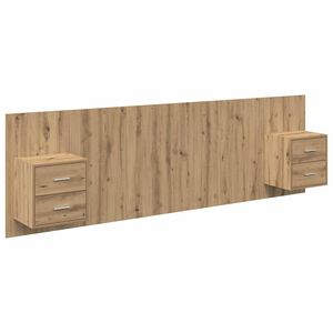 vidaXL Cabecero con Mueble 3 pcs Roble artesanal Madera de ingenier&iacute;a