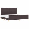 vidaXL Estructura de cama con cabecera Marr&oacute;n oscuro 200 x 200 cm tela