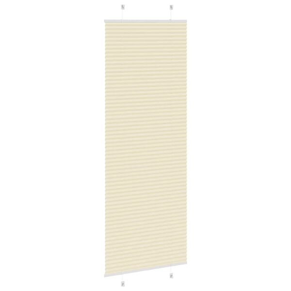 vidaXL Estor Plisado crema 80x200 cm Tela Ancho 79,4 cm Poli&eacute;ster