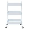vidaXL Carrito de almacenaje 3 niveles acero blanco 42x41,5x77 cm
