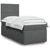 vidaXL Cama box spring con colchón tela gris oscuro 100x200 cm