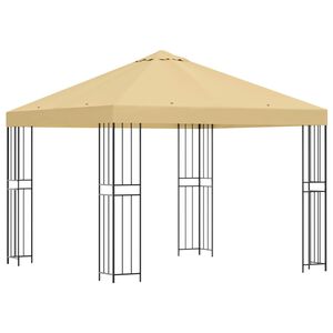 vidaXL Cenador 3 x 3 m Crema Poli&eacute;ster y Acero 190 gsm