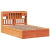 vidaXL Cama sin colch&oacute;n madera maciza de pino marr&oacute;n cera 140x200 cm
