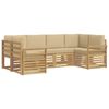 vidaXL Conjunto de sof&aacute;s de exterior 6 uds. y Beige Poli&eacute;ster