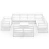 vidaXL Set de sal&oacute;n de jard&iacute;n de 12 piezas blanco madera maciza pino