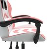 vidaXL Silla gaming cuero sint&eacute;tico blanco y rosa
