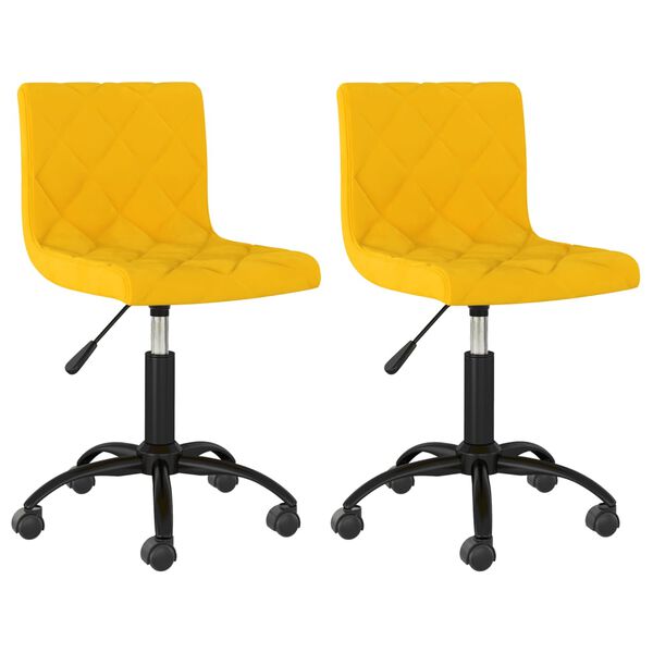vidaXL Sillas de comedor giratorias 2 uds terciopelo amarillo mostaza