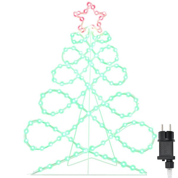 vidaXL Luz en forma de &aacute;rbol de Navidad Multicolor 80 x 56 cm PVC