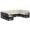 vidaXL Conjunto de sof&aacute;s de jard&iacute;n 9 uds. Negro rat&aacute;n sint&eacute;tico