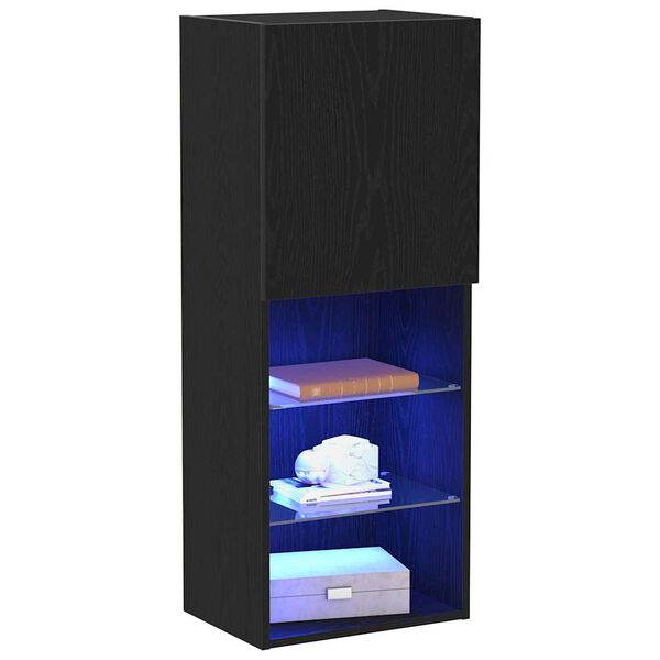 vidaXL Conjunto de mueble de TV Roble Negro 40,5 x 30 x 102 cm