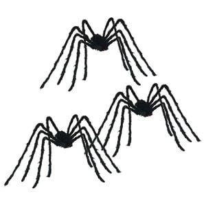 vidaXL Decoraci&oacute;n de Ara&ntilde;a de Halloween 3 uds. Negro 200 cm