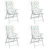 vidaXL Cojines de silla de respaldo alto 4 uds tela estampado de hojas