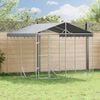 vidaXL Perrera de exterior con techo acero galvanizado plata 3x3x2,5 m