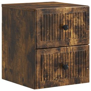 vidaXL Mesita de Noche de Pared Roble Ahumado 33 x 34,5 x 40 cm