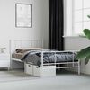vidaXL Estructura cama sin colch&oacute;n con estribo metal blanco 75x190 cm